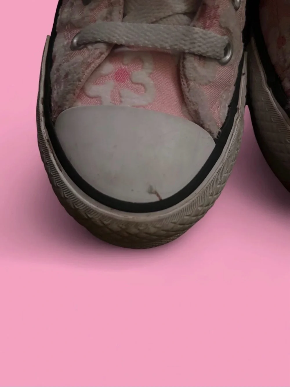 Pink Floral High-Top Sneakers - Girls Casual Lace-Up